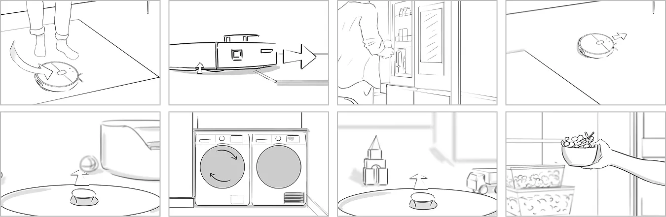 adrawing of different appliances