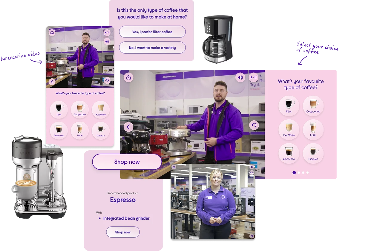 collage of images of coffee buying guide application